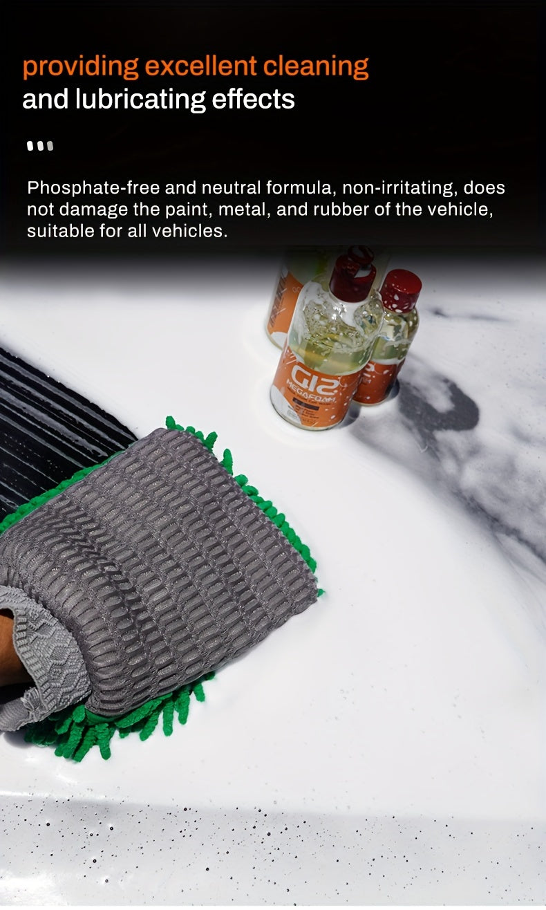 Mega Foam Car Wash Soap - High-Concentrated Foam Wash For Cars - Natural Citrus Scent, Non-Streaking, Safe For All Surfaces, 30% Active Ingredients For Superior Cleaning And Lubrication, Phosphate-Free, Neutral PH Formula