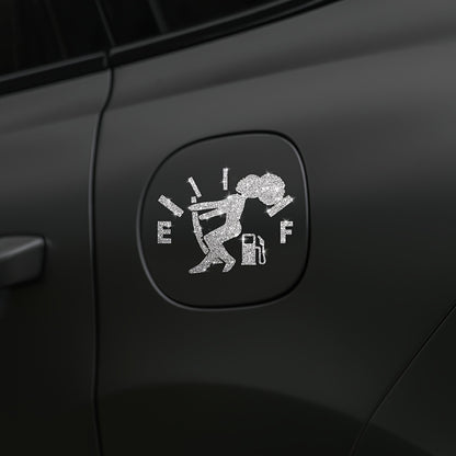 1pc Car Sticker Fuel Consumption Sticker Shiny Fuel Tank Cap Sticker Car Body Fuel Tank Cap Decorative Sticker Cartoon Reflective Personality Car Sticker