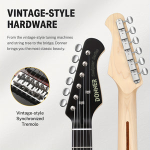 39-Inch Designer Series DST-200 Electric Guitar - Stylish Solid Body with Single Coil Split System, Premium Sound Quality, and Versatile Playability - Bonus Accessories Include Gig Bag, Cable, and Strap for Beginner, Intermed