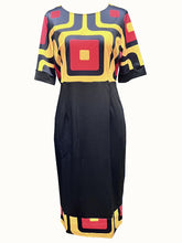 Load image into Gallery viewer, Chic Striped &amp; Floral Print Bodycon Dress - Fashionable Figure-Hugging Style - Flattering Crew Neck &amp; Short Sleeves - Perfect for Spring &amp; Summer Wardrobe - Womens Clothing
