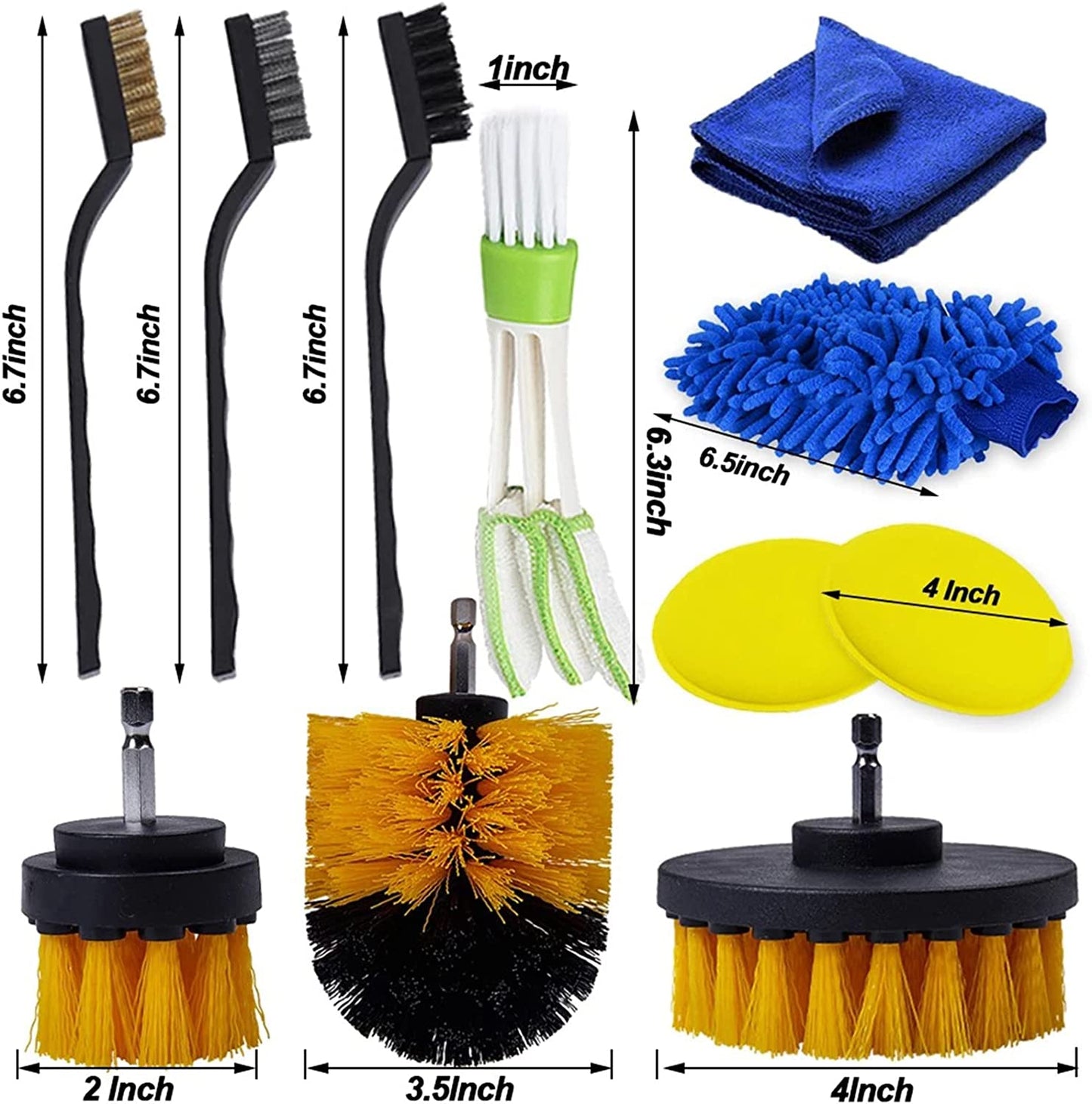 26Pcs Car Detailing Brush Set, Car Detailing Kit, Car Drill Brush/Wheel Brushes/Air Vent Brush/Buffing Sponge Pads Kit/Washing Mitt/Cleaning Cloth