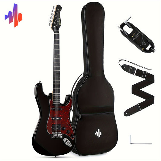 39-Inch Designer Series DST-200 Electric Guitar - Stylish Solid Body with Single Coil Split System, Premium Sound Quality, and Versatile Playability - Bonus Accessories Include Gig Bag, Cable, and Strap for Beginner, Intermed