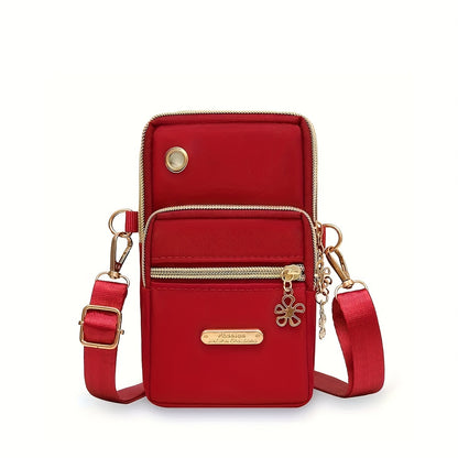 Mini Fashion Cellphone Bag, Trendy Zipper Crossbody Bag, Women's Casual Handbag, Card Holder & Purse