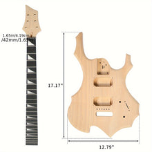 Load image into Gallery viewer, DIY 6 String Flame Shaped Style Electric Guitar Kits with Mahogany Body, Maple Neck and Accessories
