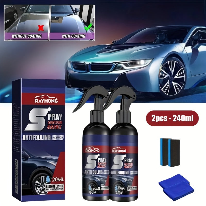 3-In-1 Car Coating Spray, Suitable for Car Paint: Fast Coating Agent - Fast Coating Car Wax Polish Waterless Car Wash Agent - Car Coating Spray - Plastic Coating Agent - Nano Coating Spray Automobile coating