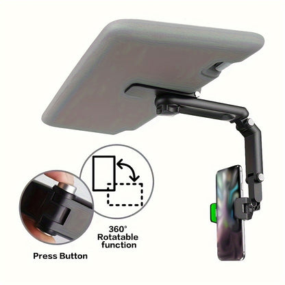 Universal 1080° Rotating Sun Visor Cellphone Car Holder - Multi-Functional Mobile Phone Mount for iPhone 7 Inch Support with Telephone Compatibility - Easy Installation and Adjustable Viewing Angle
