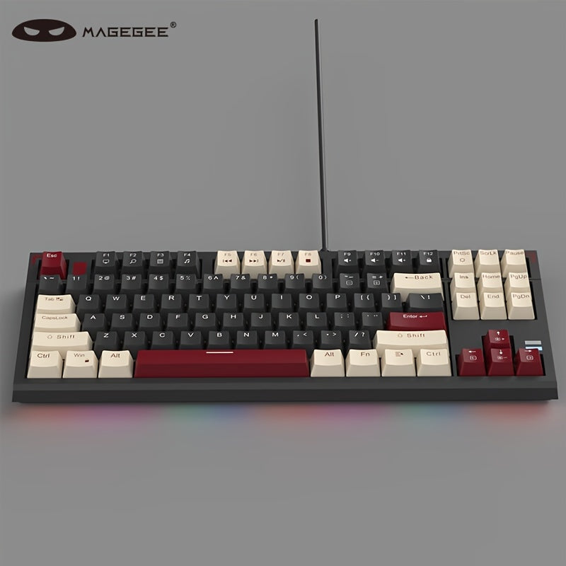 MageGee 75% Mechanical Gaming Keyboard With Blue Switch, LED Backlit Keyboard, 87 Keys Compact TKL Wired Computer Keyboard For Windows Laptop PC Gamer Gift For Birthday/Easter/Boy/Girlfriend