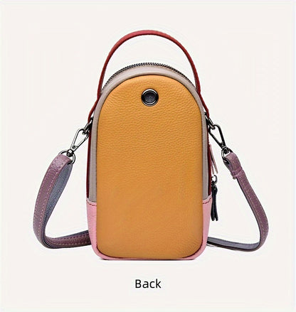Mini Crossbody Cellphone Bag - High-Quality Genuine Leather, Fashionable Handbag for Women, Stylish Shoulder Bag with Adjustable Strap, Spacious Messenger Sac for Mobile Phones and Essentials - Designer Fashion Accessory