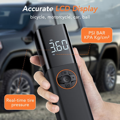 Tire Inflator Portable Air Compressor, 12V DC Auto Air Pump for Car Tires, 150PSI Electric Tire Pump with Digital Pressure Gauge, LED Light for Car Motorcycle Bike Ball, Car Accessories, for DC only.