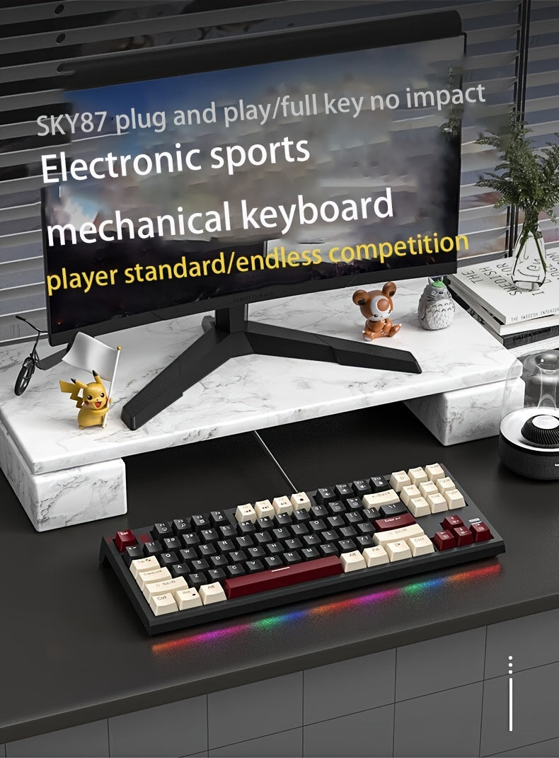 MageGee 75% Mechanical Gaming Keyboard With Blue Switch, LED Backlit Keyboard, 87 Keys Compact TKL Wired Computer Keyboard For Windows Laptop PC Gamer Gift For Birthday/Easter/Boy/Girlfriend