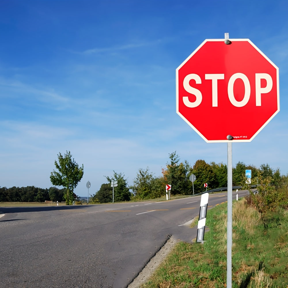 Stop Signs Traffic Aluminum 12''x12'' 30-mil Thick UV Ink Printing Outdoor Use For Doorway - Durable & Weatherproof - For Home & Business Security - Ideal Gift for Safety Enthusiasts