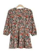 Load image into Gallery viewer, Chic Paisley Print Drawstring Dress - Alluring Surplice Neckline &amp; Adjustable Long Sleeves - Figure-Flattering Womens Clothing for Versatile Style

