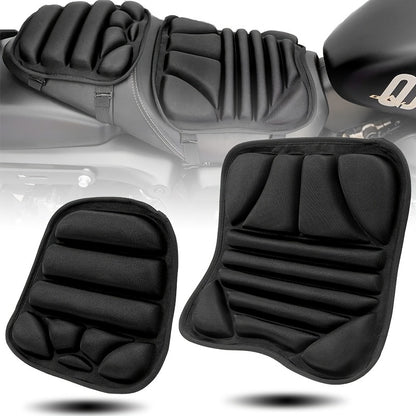 Universal Motorcycle Seat Cushion Cover - Premium Lycra Fabric, Breathable, Shock-Absorbing, Non-Inflatable - Compatible with Most Motorcycles, Front and Rear Seat, Comfort and Support Accessory