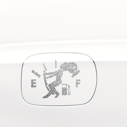 1pc Car Sticker Fuel Consumption Sticker Shiny Fuel Tank Cap Sticker Car Body Fuel Tank Cap Decorative Sticker Cartoon Reflective Personality Car Sticker