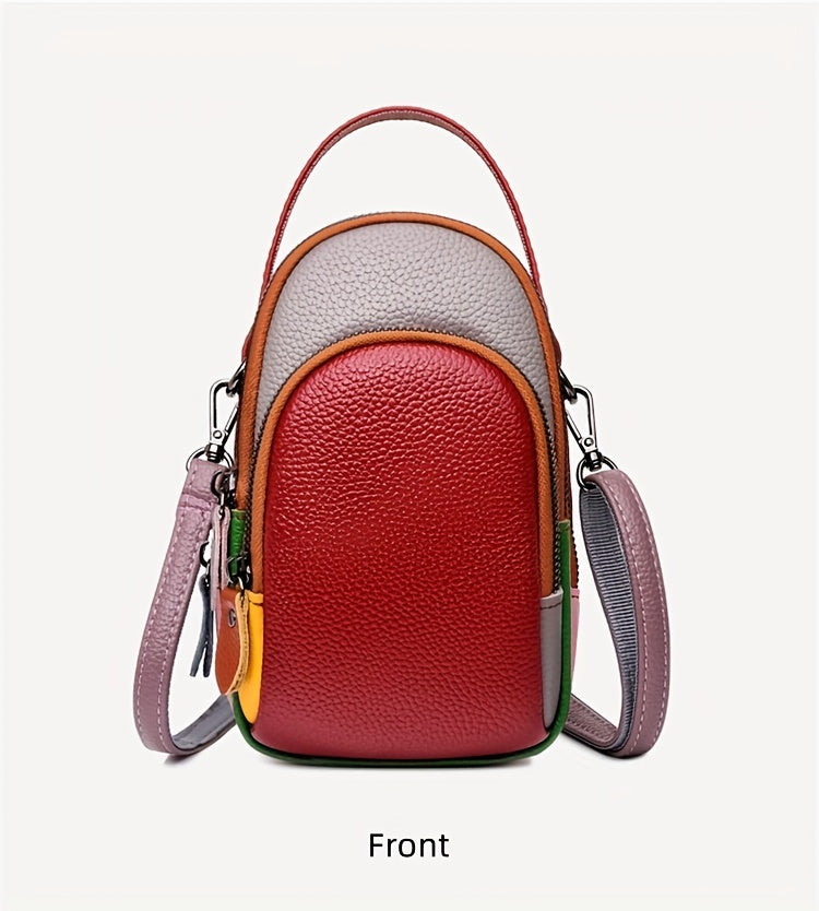 Mini Crossbody Cellphone Bag - High-Quality Genuine Leather, Fashionable Handbag for Women, Stylish Shoulder Bag with Adjustable Strap, Spacious Messenger Sac for Mobile Phones and Essentials - Designer Fashion Accessory