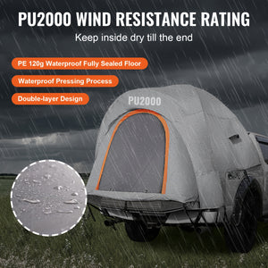 VEVOR Truck Bed Tent, Pickup Truck Tent With Rain Layer And Carry Bag, Waterproof Double Layer Truck Tent For Camping, Accommodate, For Camping Traveling Outdoor Activities