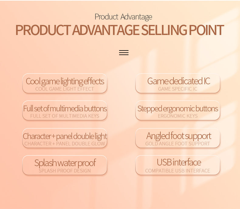 Universal Gaming Keyboard USB Wired Keyboard, Luminous Keyboard For Computer Laptop Notebook Easter Gift