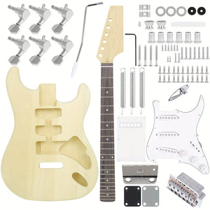 IRIN DIY-3 DIY Electric Guitar Assembly Full Set Of Handmade Accessories ST Wood Color Paper Box