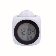 Load image into Gallery viewer, 1pc Innovative LCD Projection Desk Clock - Talking Voice Prompt, Digital Alarm, Thermometer, Snooze Function, LED Display, Time Display, Compact Design - Battery Not Included
