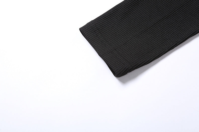 Chic Asymmetric One Shoulder Ribbed Knit Bodysuit - Long Sleeve, Sexy Style for Fall Winter - Form-Fitting, Versatile One Piece Womens Clothing