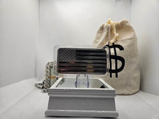 10oz Silver Bar American Flag Design .999 Fine Silver Bar Collectable Silver BUY