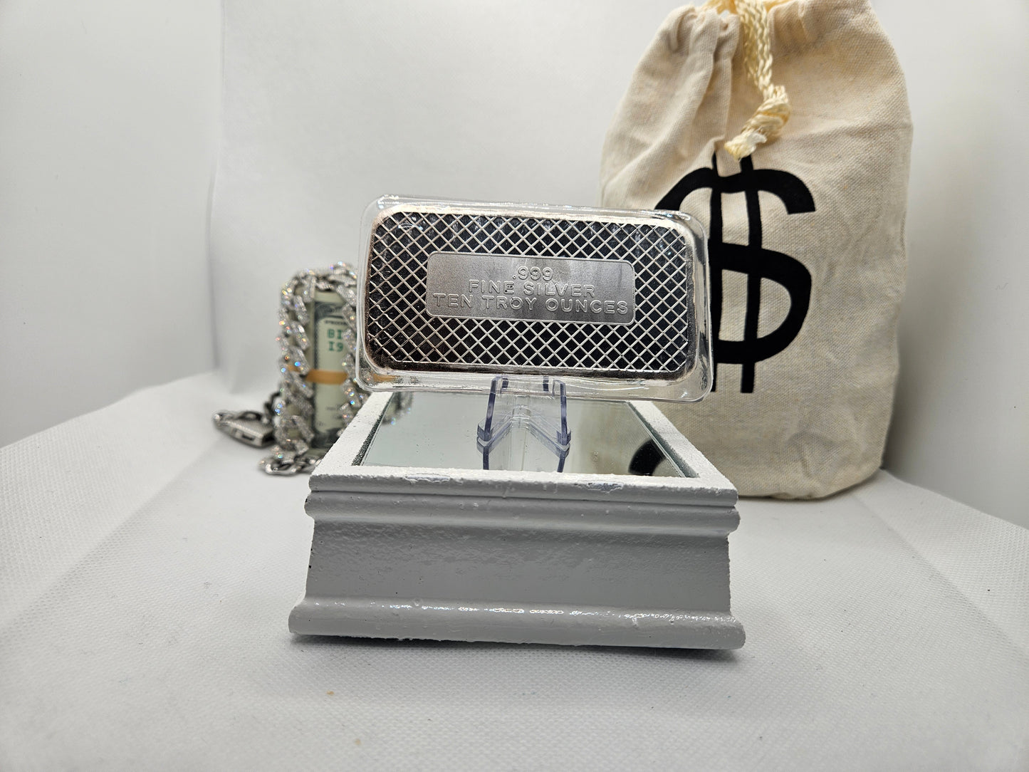 10oz Silver Bar American Flag Design .999 Fine Silver Bar Collectable Silver BUY