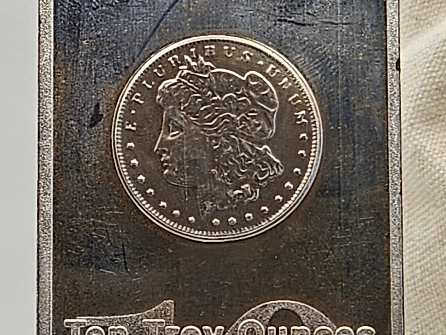 10oz Morgan Dollar Silver Bar .999 Fine Branded Silver Bar Serial