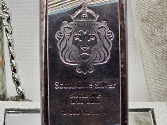 Scottsdale 10oz Silver Bar .999 Fine Vintage Toned Silver Bar Rare in Color BUY!