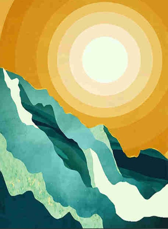 5D Diamond Painting Kit Mountains Sunshine Above 30x40cm Painting Cross Stitch Kits Abstract Painting Mosaic