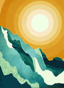 5D Diamond Painting Kit Mountains Sunshine Above 30x40cm Painting Cross Stitch Kits Abstract Painting Mosaic