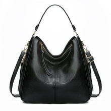 Load image into Gallery viewer, Leather Womens Hobo Bag Female Handbags Leisure Shoulder Bags Fashionable Purses Vintage Style Large Capacity Tote Bag
