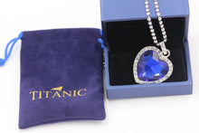 Load image into Gallery viewer, Titanic Heart of the Ocean Necklace Blue Heart Love Forever Pendant Necklace for Women Velvet Box Jewelry Gifts Movie Memorabilia
