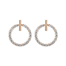 Load image into Gallery viewer, Fashionable 925 Sterling Silver or Gold Crystal Rhinestone Geometric Round Stud Earrings For Women Beautiful Bling Jewelry Great Gift
