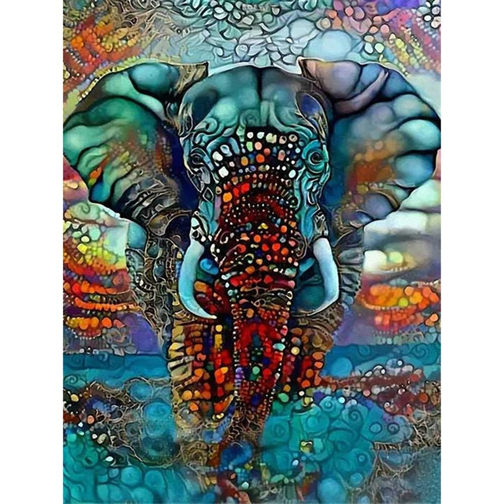 5D Diamond Full Round DIY Diamond Painting Elephant Diamond Embroidery Cross Stitch Animal Picture Ships from USA