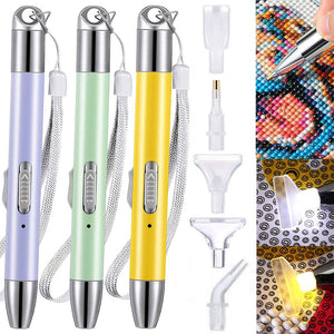 USB Charge LED Diamond Painting Pen Drill Pen 5D Diamond Painting Tools with 2 Light Modes Pen Kit