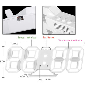 Mirror Face Digital Alarm Clock Desk Table Clock LED Screen Clocks for Bedroom Bedside Alarm Clocks Snooze Function Electronics