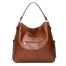 Load image into Gallery viewer, Leather Womens Hobo Bag Female Handbags Leisure Shoulder Bags Fashionable Purses Vintage Style Large Capacity Tote Bag
