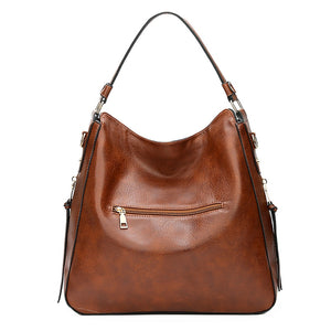 Leather Womens Hobo Bag Female Handbags Leisure Shoulder Bags Fashionable Purses Vintage Style Large Capacity Tote Bag