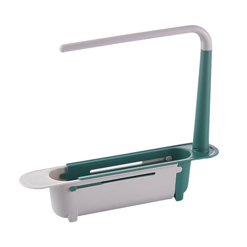 Kitchen Sink Shelf Telescopic Towel Holder Sinks Organizer Soap Sponge Holder Sink Drain Rack Storage Basket Kitchen Gadgets Accessories