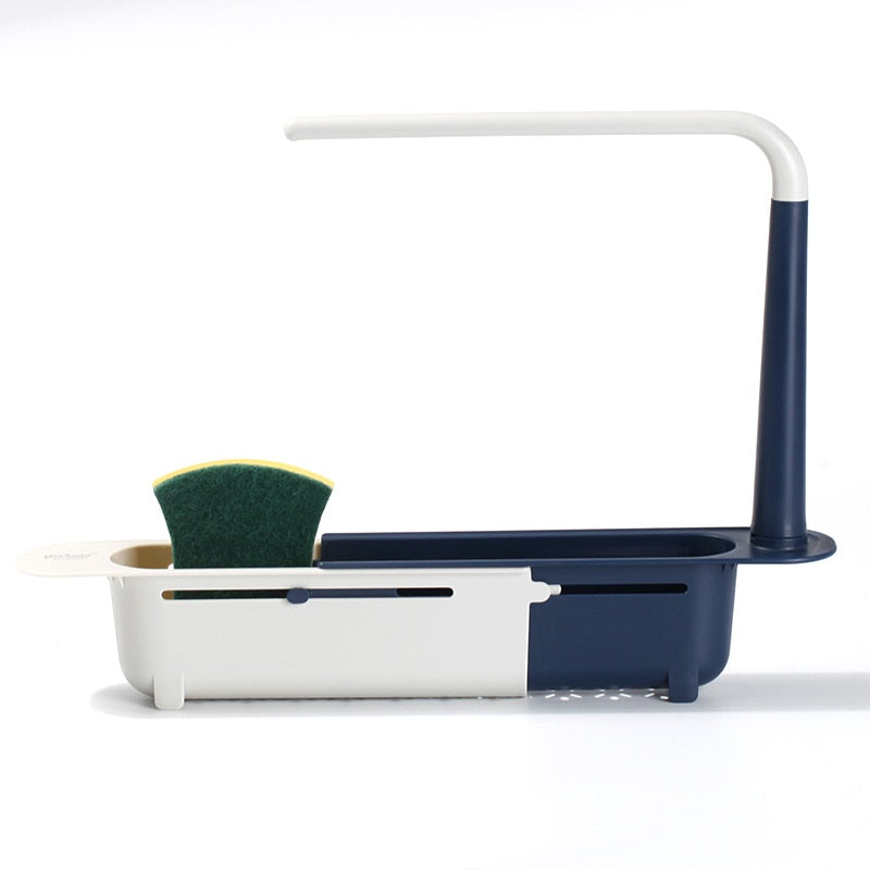 Kitchen Sink Shelf Telescopic Towel Holder Sinks Organizer Soap Sponge Holder Sink Drain Rack Storage Basket Kitchen Gadgets Accessories