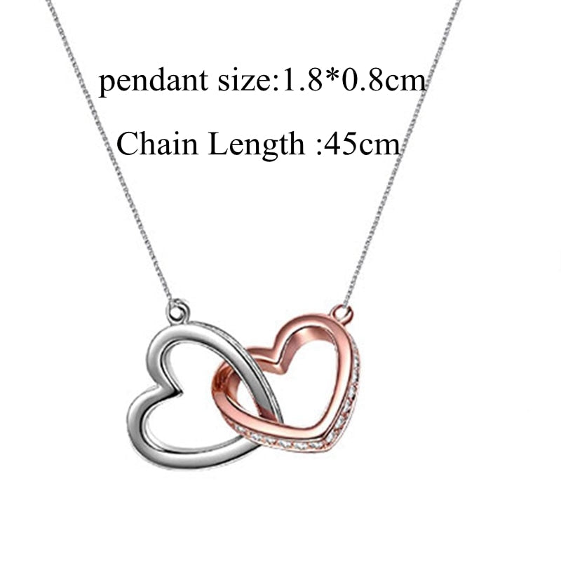 Heart Pendant Necklaces for Women Necklace Gift Female Girl Crystal Infinity Necklace Gifts Wife Lovers To My Soulmate Jewelry