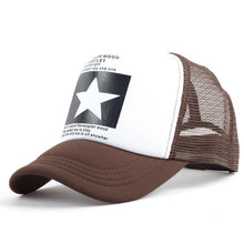 Load image into Gallery viewer, Geebro Fashion Five Point Star Pattern Baseball Cap Outdoor Baseball Hat Breathable Men Women Summer Mesh SnapbackCaps
