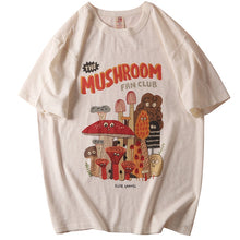 Load image into Gallery viewer, Mushroom Fan Club T-Shirts Cotton Material Retro Apricot Mushroom Cute Casual Summer Woman T-Shirt Fashion Streetwear
