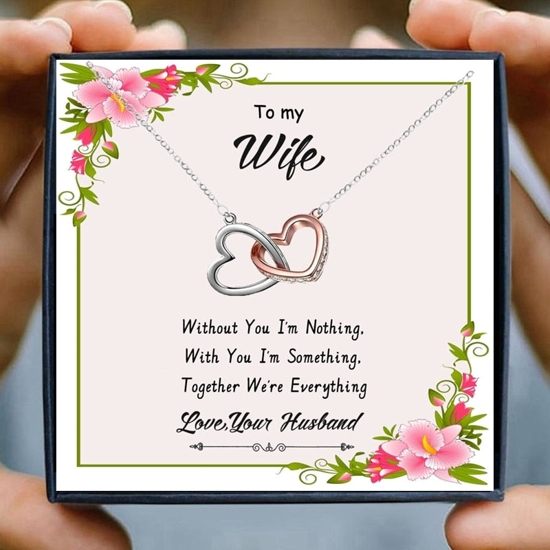 Heart Pendant Necklaces for Women Necklace Gift Female Girl Crystal Infinity Necklace Gifts Wife Lovers To My Soulmate Jewelry