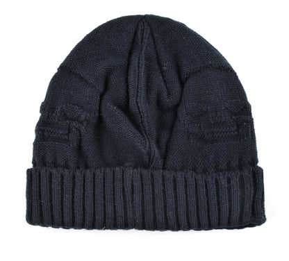 Cool Skull Emblem Hats for Men Women Teen Knitted Wool Beanies Plus Velvet Bone Solid Color Hip-Hop Cap Winter Hat Skull Pattern Cap