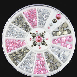 Total Nail Bling Kit 2mm/3mm/4mm/5mm AB Acrylic Diamond Nail Glitter Rhinestones Crystals DIY Nail Art Decorations Manicure Accessories Tools