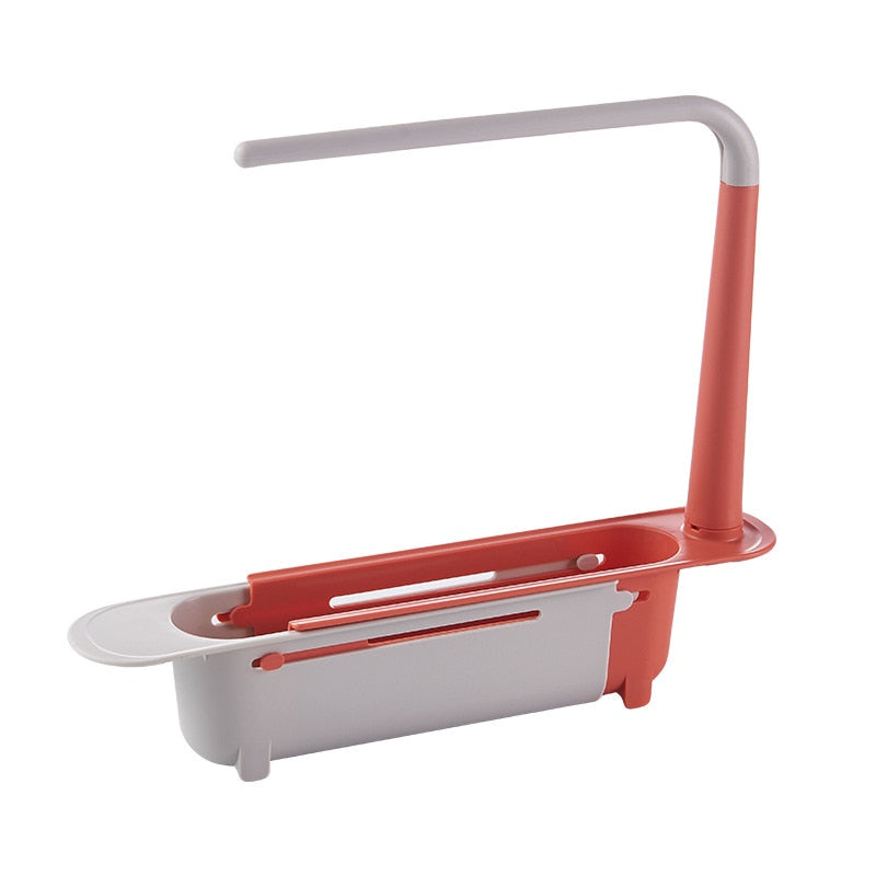 Kitchen Sink Shelf Telescopic Towel Holder Sinks Organizer Soap Sponge Holder Sink Drain Rack Storage Basket Kitchen Gadgets Accessories