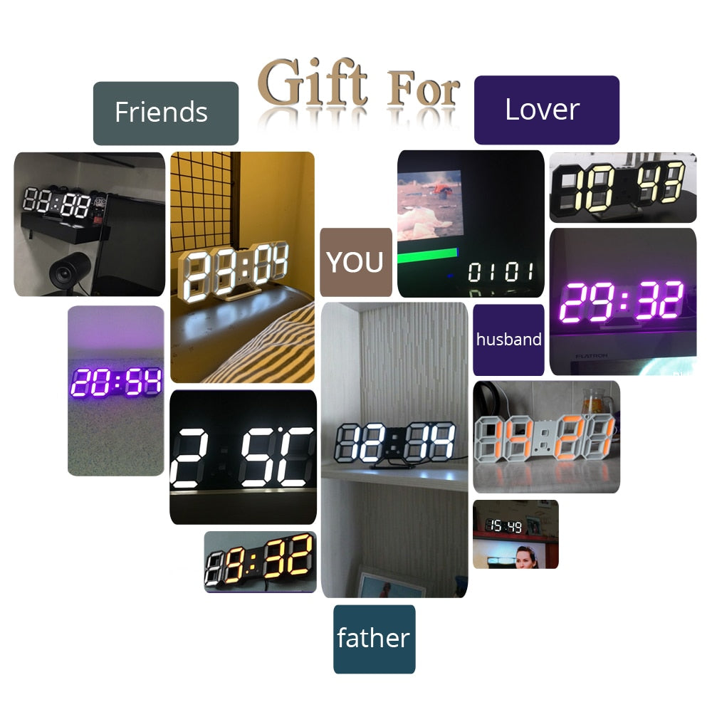 Mirror Face Digital Alarm Clock Desk Table Clock LED Screen Clocks for Bedroom Bedside Alarm Clocks Snooze Function Electronics