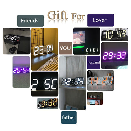 Mirror Face Digital Alarm Clock Desk Table Clock LED Screen Clocks for Bedroom Bedside Alarm Clocks Snooze Function Electronics