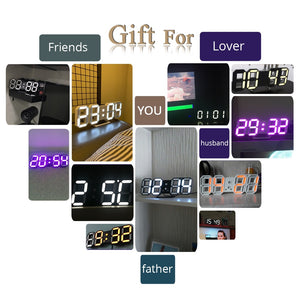 Mirror Face Digital Alarm Clock Desk Table Clock LED Screen Clocks for Bedroom Bedside Alarm Clocks Snooze Function Electronics